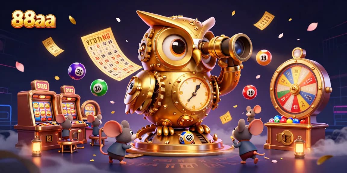 Experience the dynamic 88aa casino atmosphere with colorful lottery balls and game excitement.