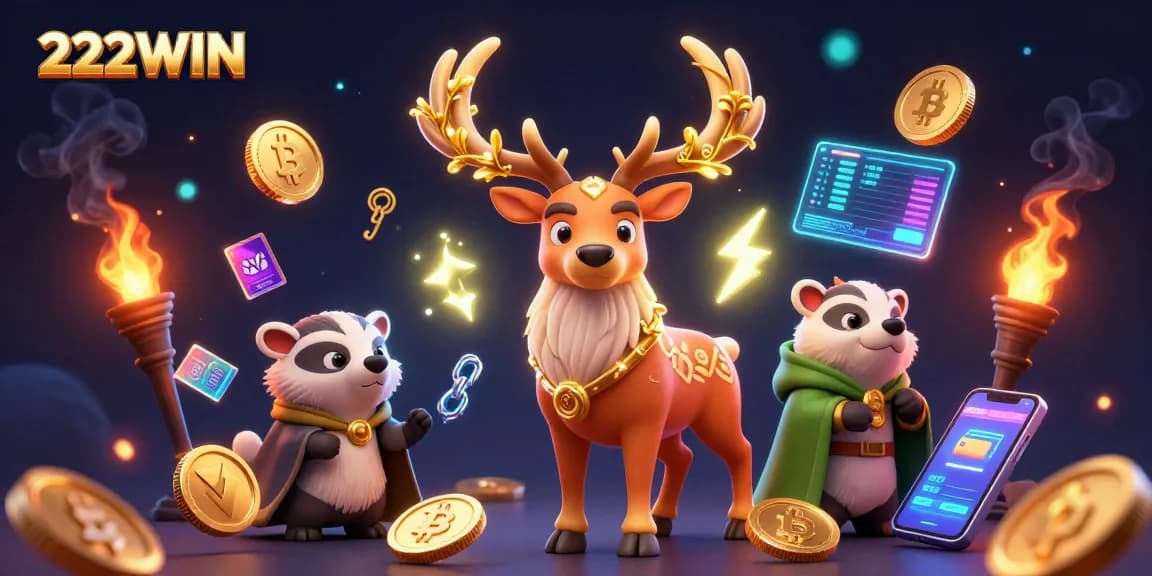 Engage with 222WIN, as the vibrant characters illuminate the online casino experience.