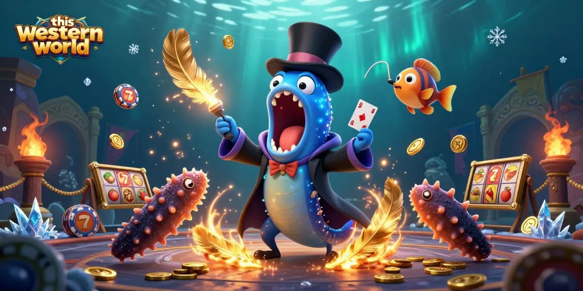 Thiswesternworld captivates with an energetic underwater casino scene featuring card tricks and vibrant graphics