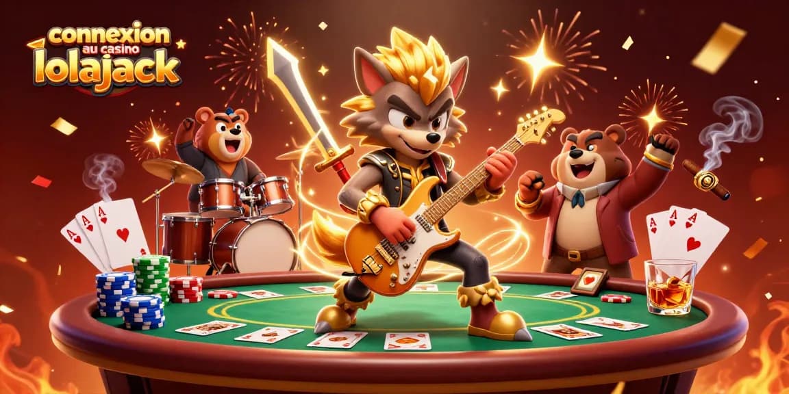 Connexion au casino lolajack : Plongez dans l'univers des jeux avec une scène d'animation vibrant d'énergie.