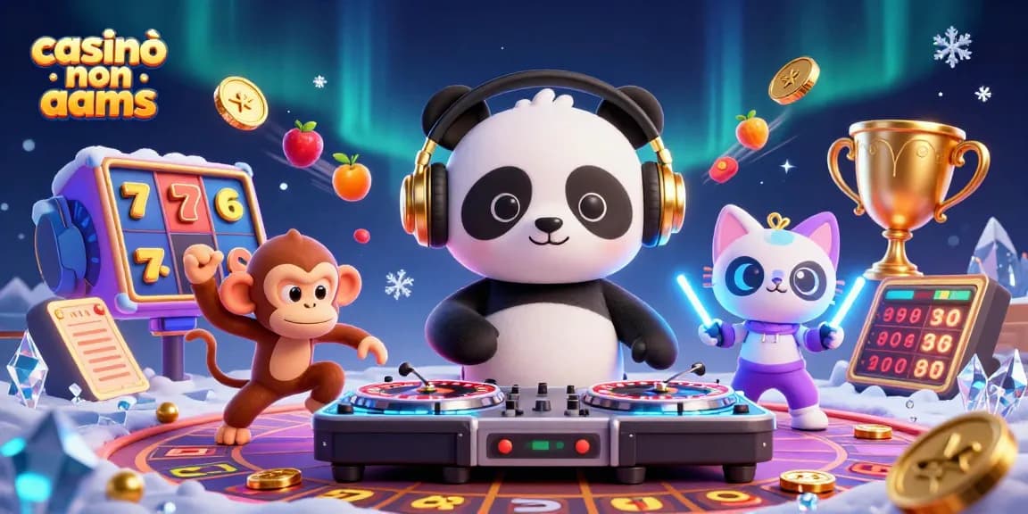 Giocando nei casinò non AAMS dal vivo con un panda DJ, una scimmia e un gatto con il glowstick.