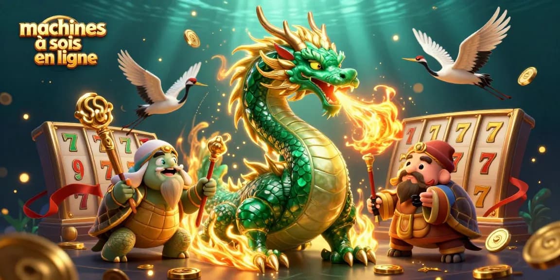 Jouez aux machines à sous en ligne avec cette illustration 3D captivante et dynamique.