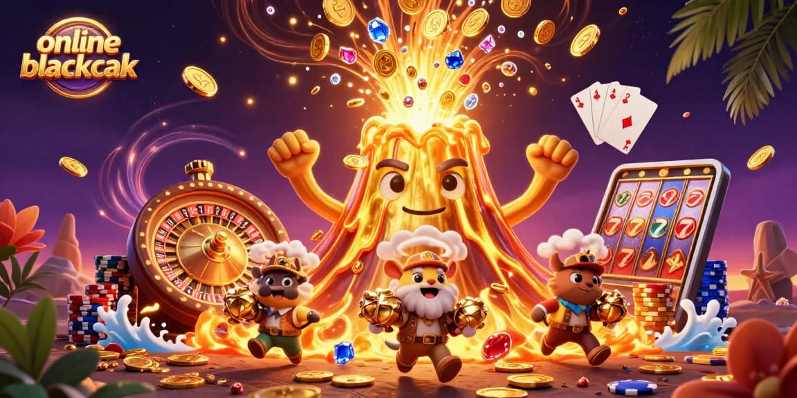 Engage players with thrilling online blackjack at our vibrant casino illustration.