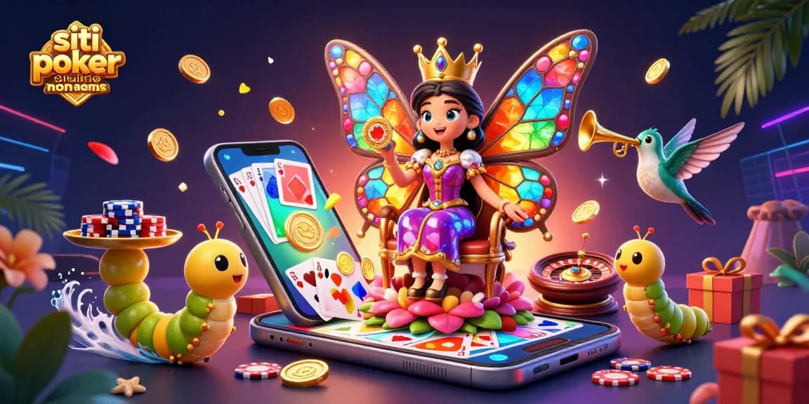 Gioca nei migliori siti poker online non aams con poker chips e smartphone colorato in un'atmosfera vivace