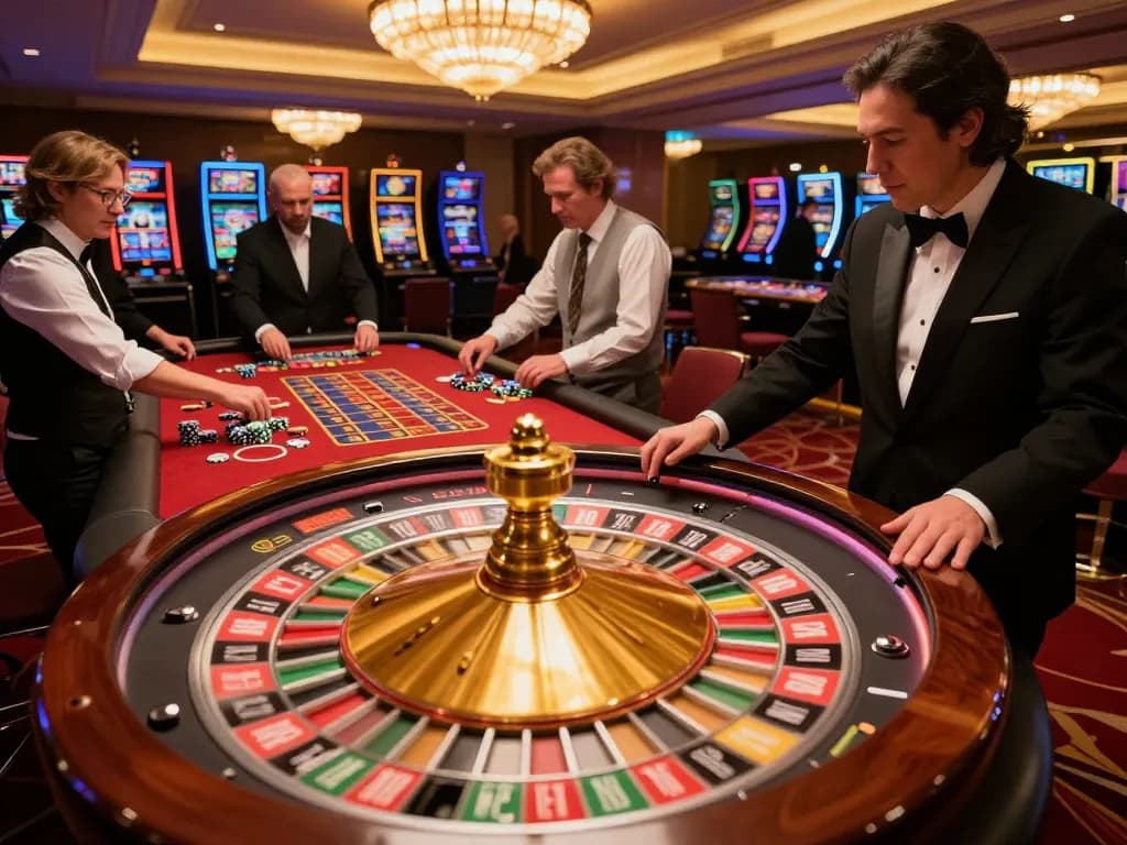 Experience thrilling gameplay at 3win's luxurious roulette table as players engage in betting action