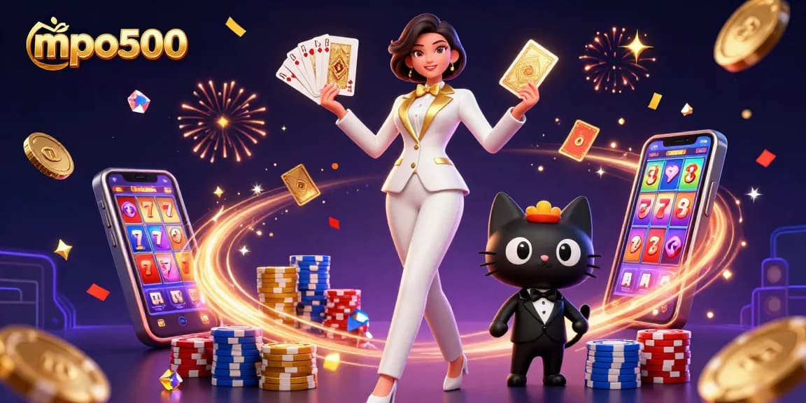Engage in winning strategies at mpo500 with exciting slots, colorful chips, and vibrant atmosphere.