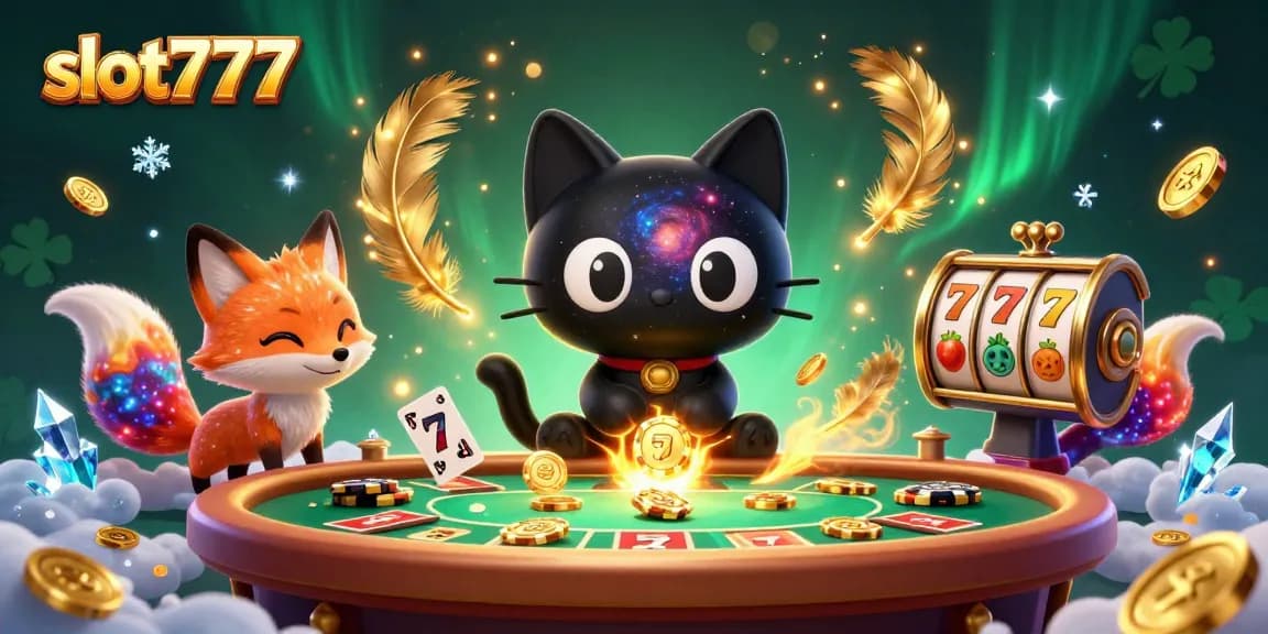 Menggali keseruan slot777 di kasino dengan kucing hitam 3D yang menarik chip emas.