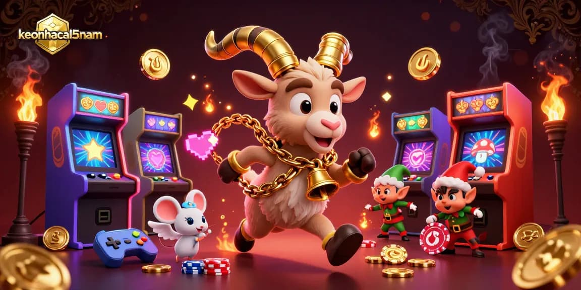 Engage in the thrilling action of keonhacai5nam with Krampus in a horror-themed casino scene.