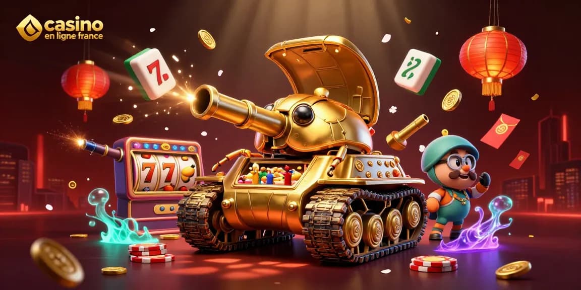 Plongez dans l'univers du casino en ligne France avec notre illustration animée de machines à sous et de jeux.