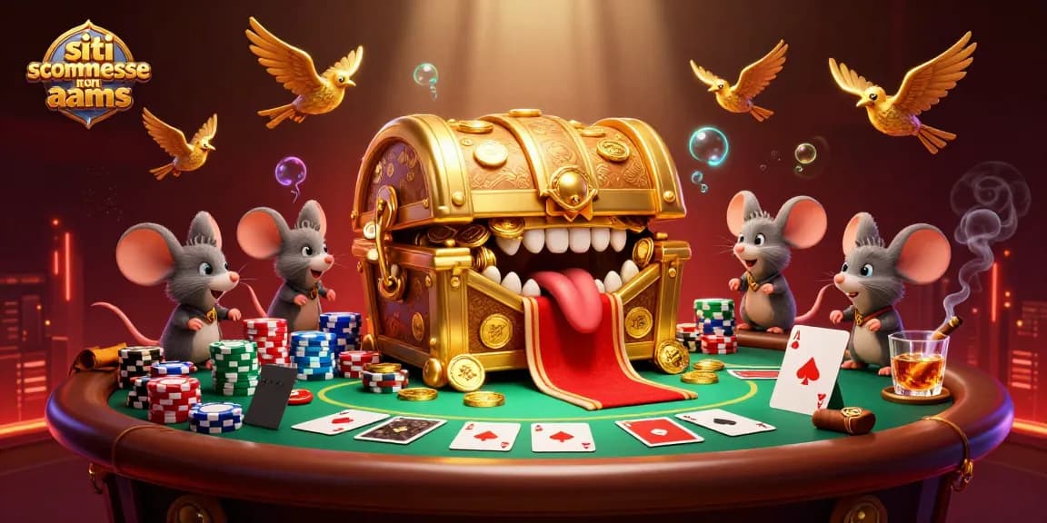 Scopri i siti scommesse non AAMS in un'illustrazione vivace con tonnellate di elementi di gioco.