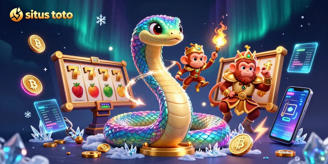 Mainkan situs toto dengan karakter menarik dan simbol mesin slot yang berkilau.