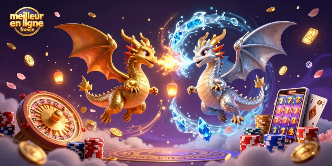 Immergez-vous dans l'univers du meilleur casino en ligne France avec des dragons légendaires, des jetons scintillants et des gains fabuleux.