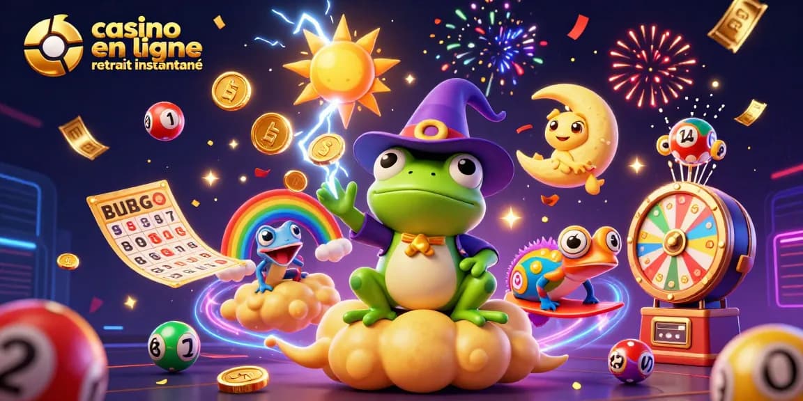 Un jeu de casino en ligne retrait instantané avec des personnages animés et des éléments festifs.