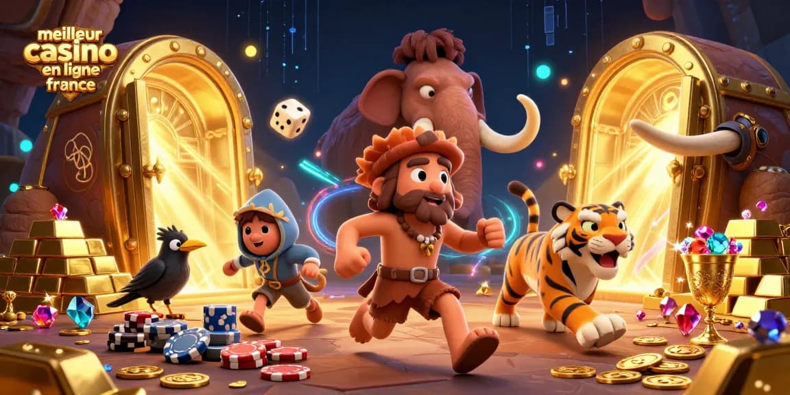 Plongez dans l'univers du meilleur casino en ligne France avec une illustration 3D captivante.