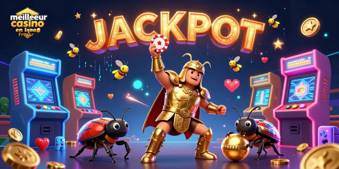 Gagnez avec le meilleur casino en ligne France représenté par des personnages dans une scène festive.