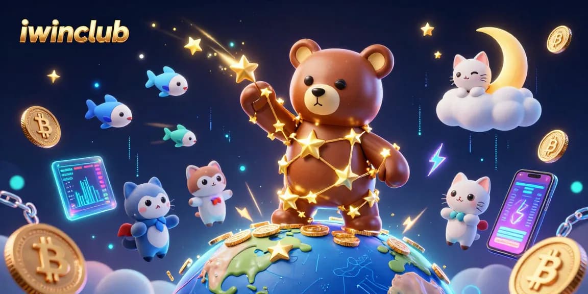 Join the excitement at iwinclub with casino-themed fun, featuring a constellation bear collecting coins!