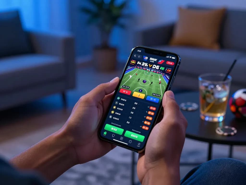 Experience the thrill of live sports betting with superjp app in a vibrant home setting.