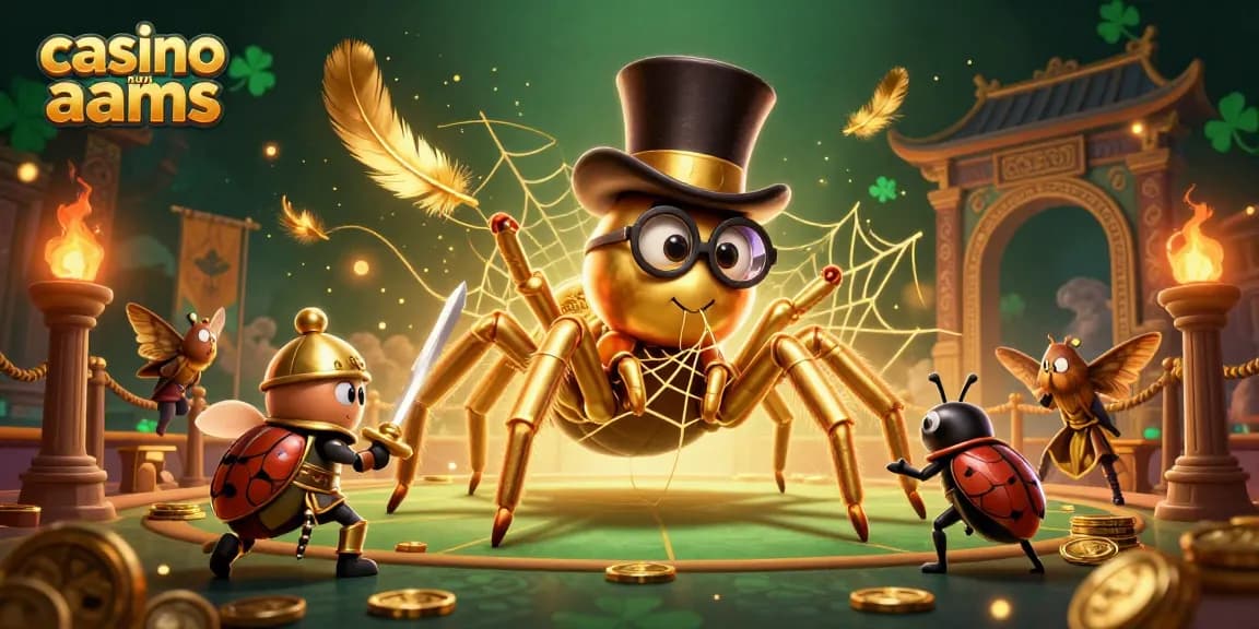 Gioca su casinò non AAMS con un'illustrazione 3D di un ragno dorato e un cavaliere