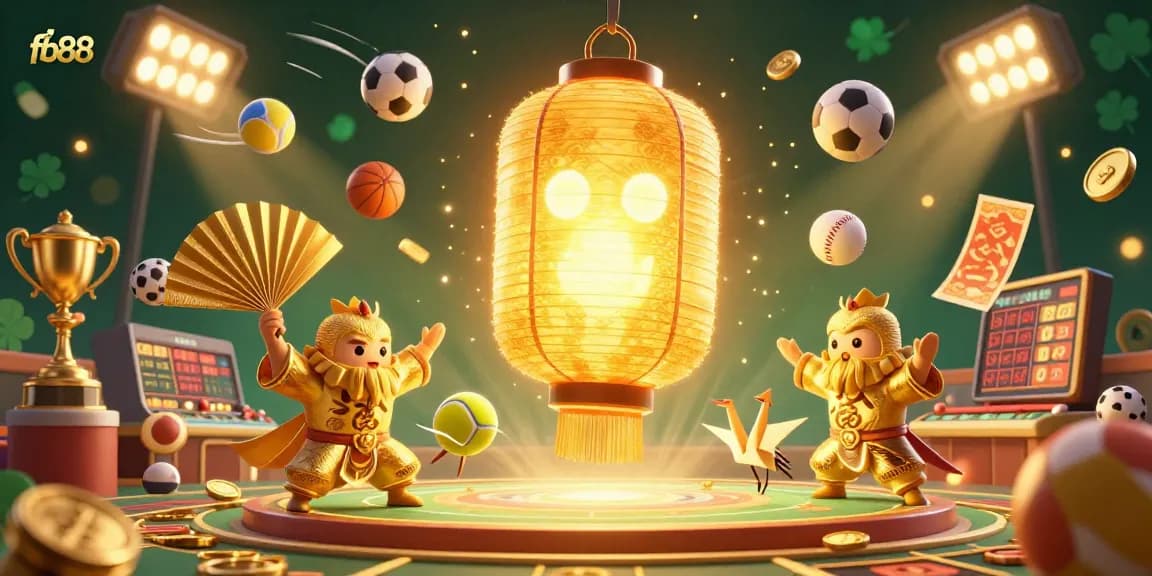 Join the excitement at fb88's sports betting casino with golden lantern spirit and dynamic game elements.
