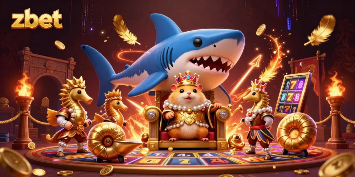 Play exciting games at zbet with our whimsical hamster king and casino-themed elements.