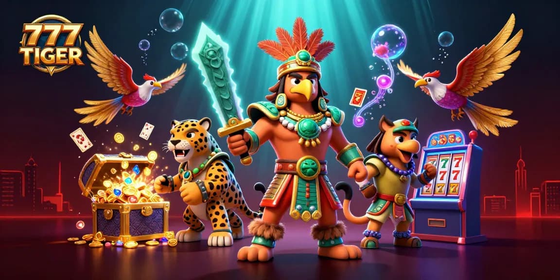Engage in thrilling gameplay at 777TIGER with dynamic 3D characters and casino elements.