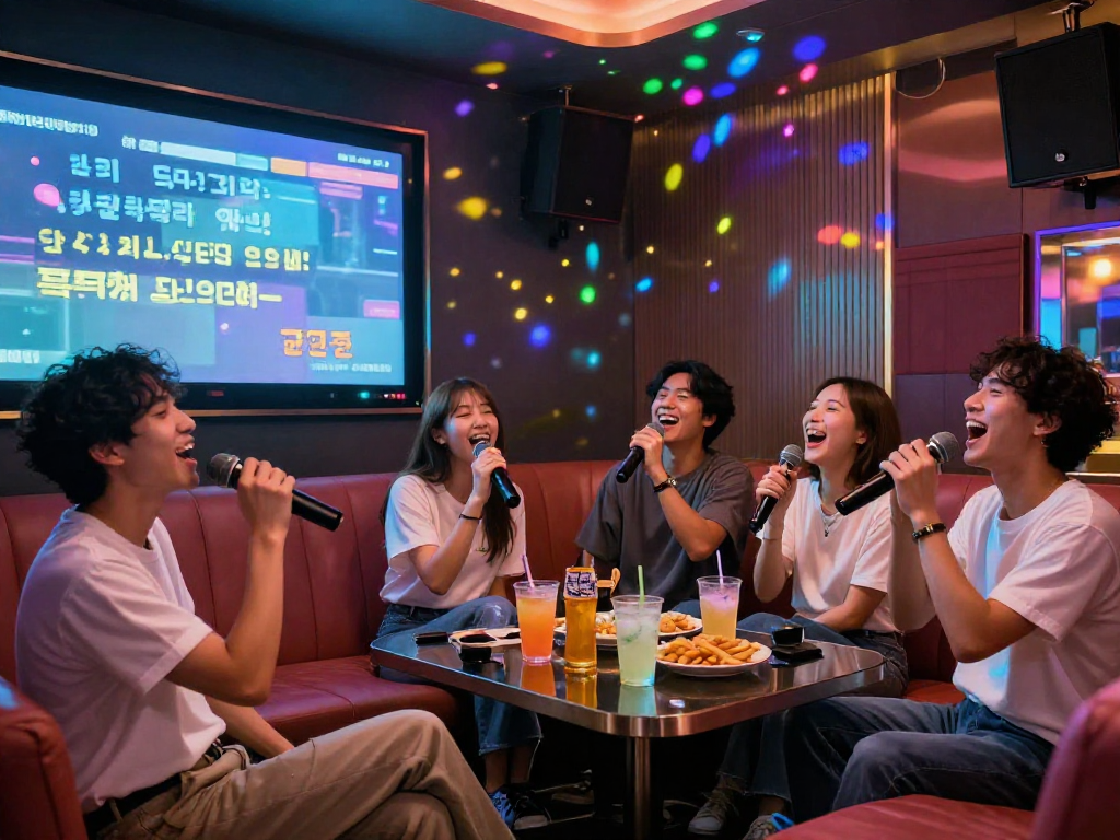 강남 달토에서 친구들과 즐거운 시간을 보내며 노래하는 모습