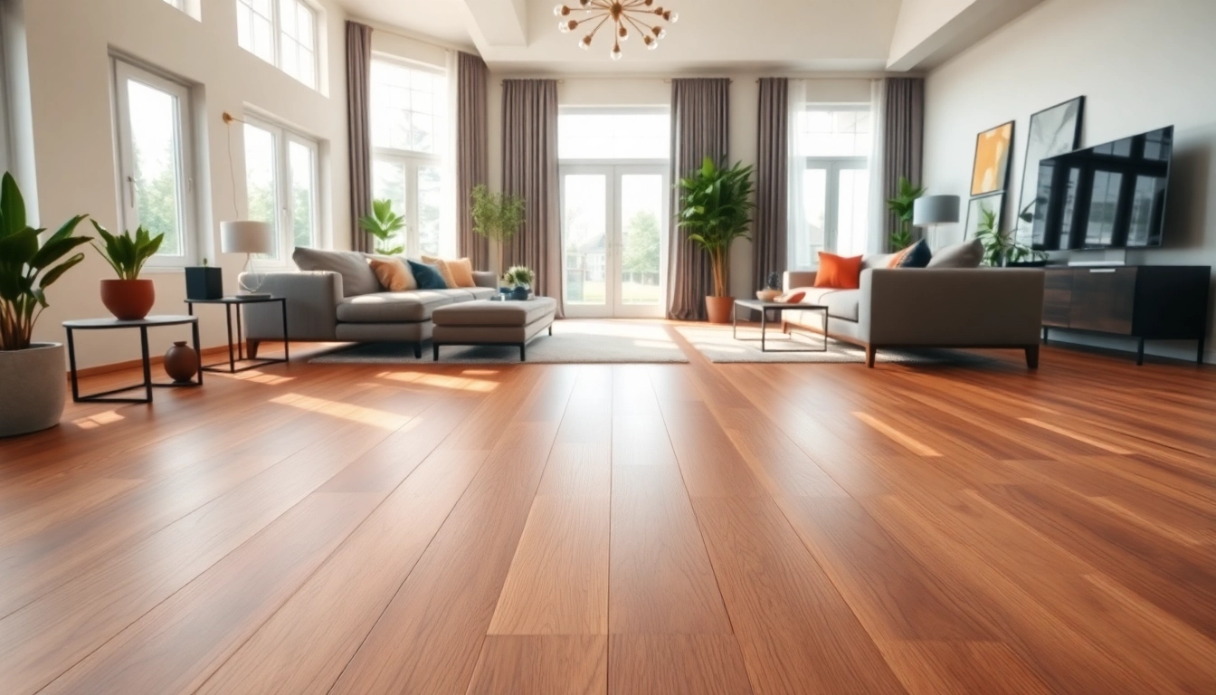 Showcasing luxury vinyl plank flooring in a contemporary living room, emphasizing texture and design.