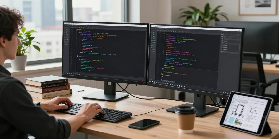 Developer utilizing 截图软件 Snipaste for efficient screen capturing and annotation in a modern workspace.