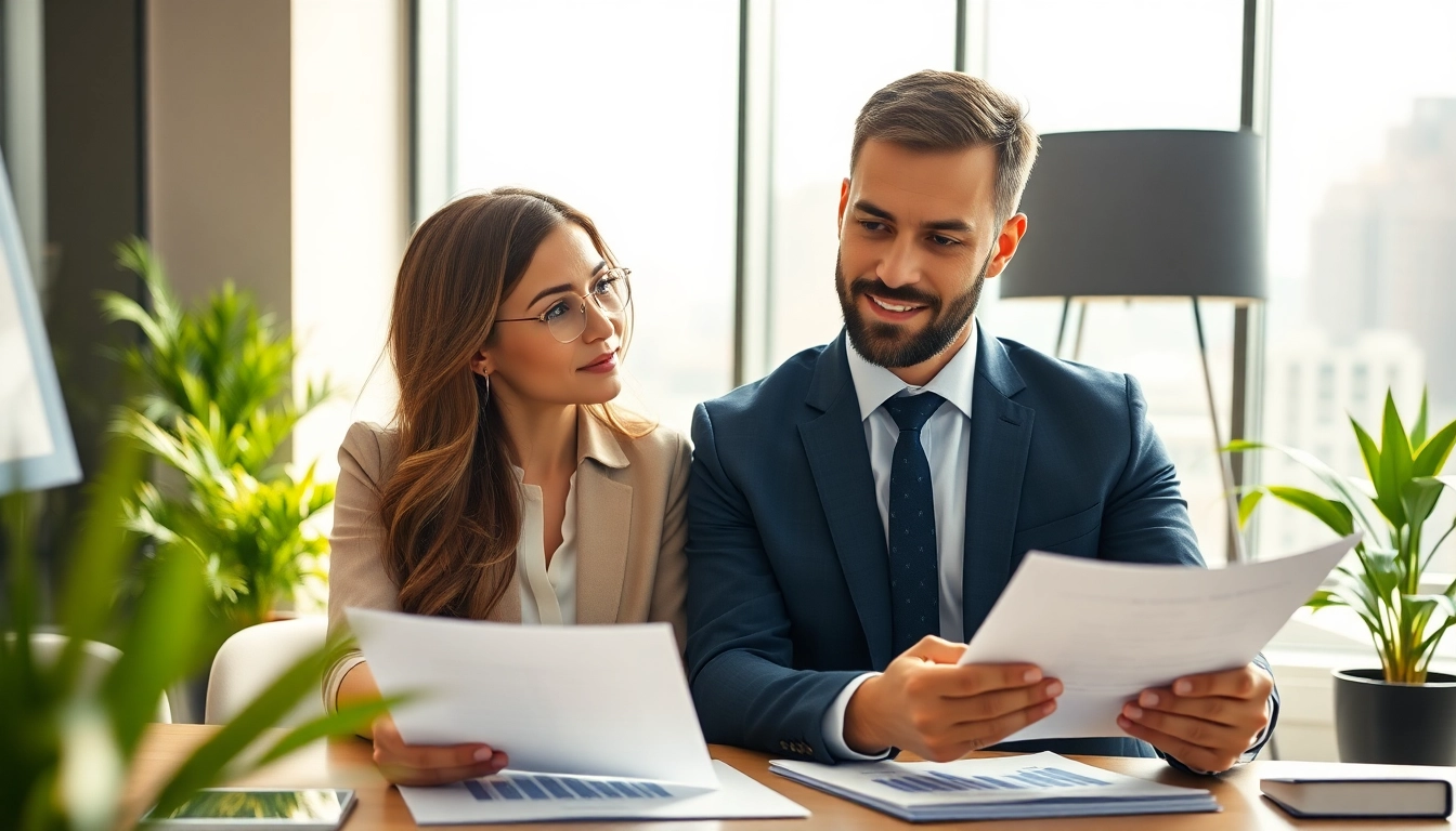 Professionals collaborating on Family Law Financial Agreements within a modern office environment.