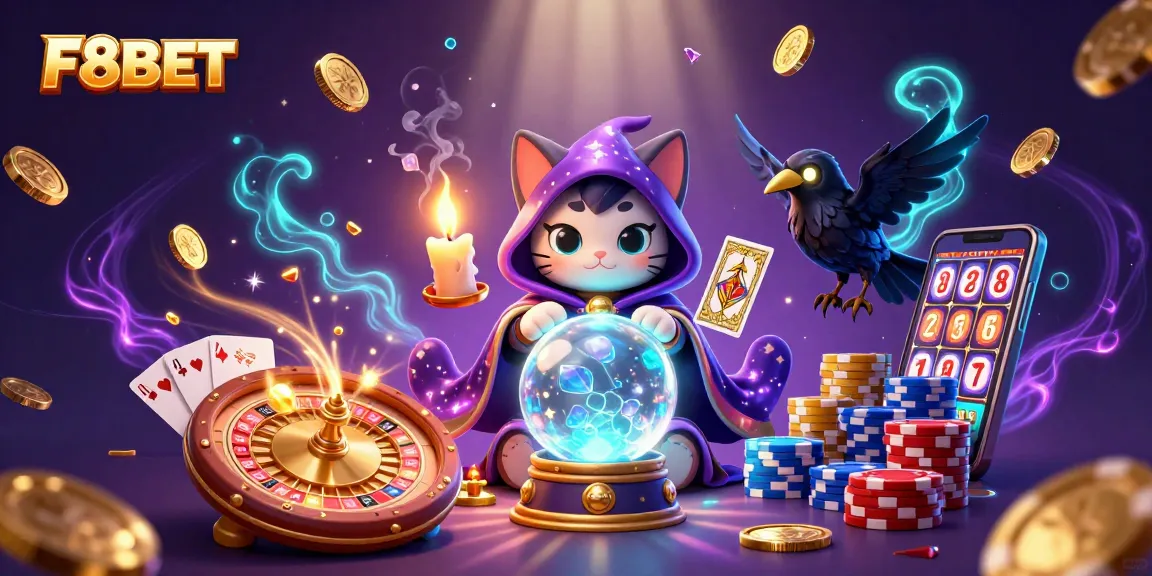 Experience thrilling gaming action with F8BET featuring vibrant casino elements and mystical characters.