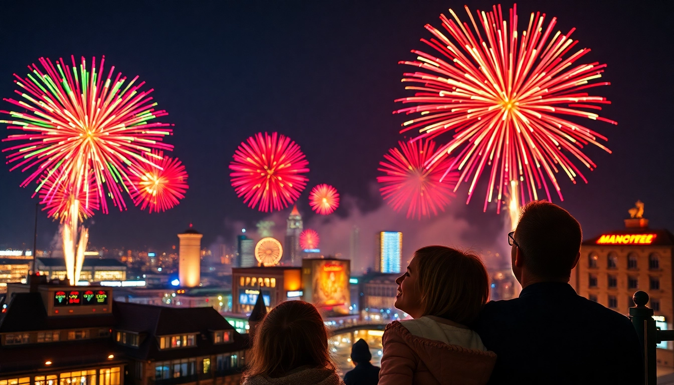 Celebrate in Manchester by buying dazzling fireworks lighting up the night sky.