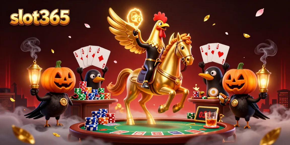 Experience thrilling slot365 gameplay with captivating casino scenes and dynamic characters in this vibrant illustration.