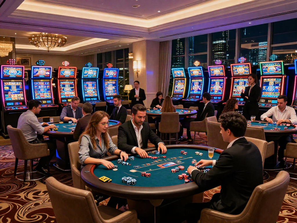 Casino online luxury12 dengan dekorasi elegan dan permainan menarik.