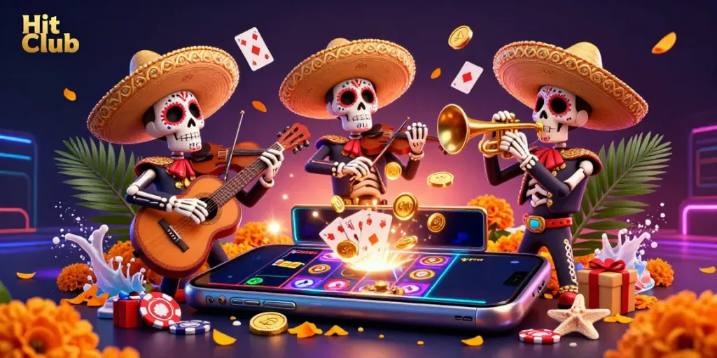 Engage in thrilling gameplay at Hit Club with our vibrant mariachi scene and exciting slot games.