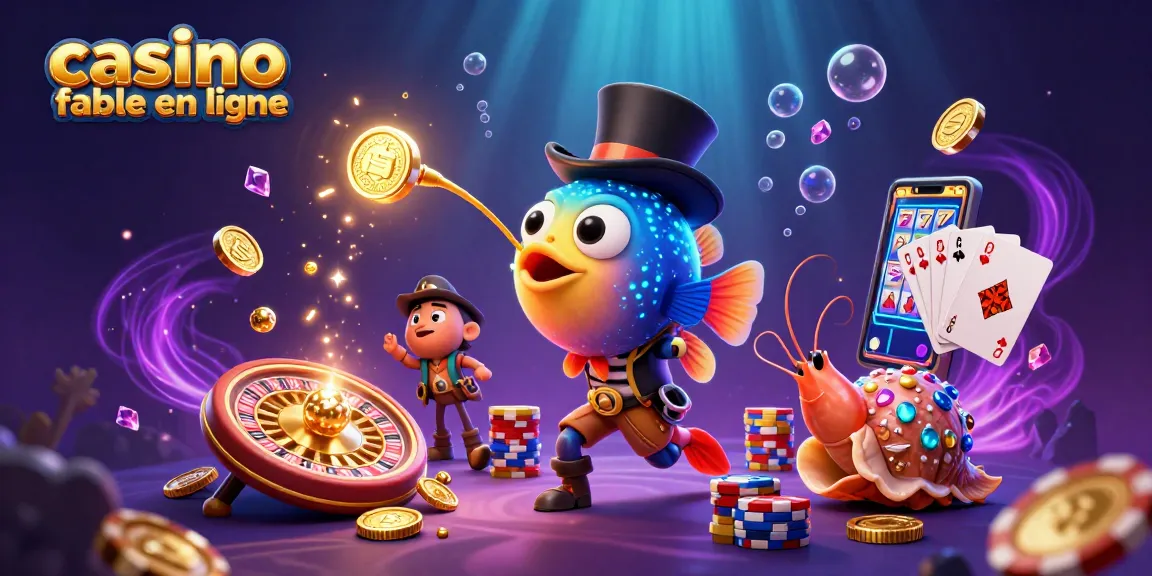 Célébrez des gains avec un casino fiable en ligne illustré par un poisson-lanterne et des pièces d'or.