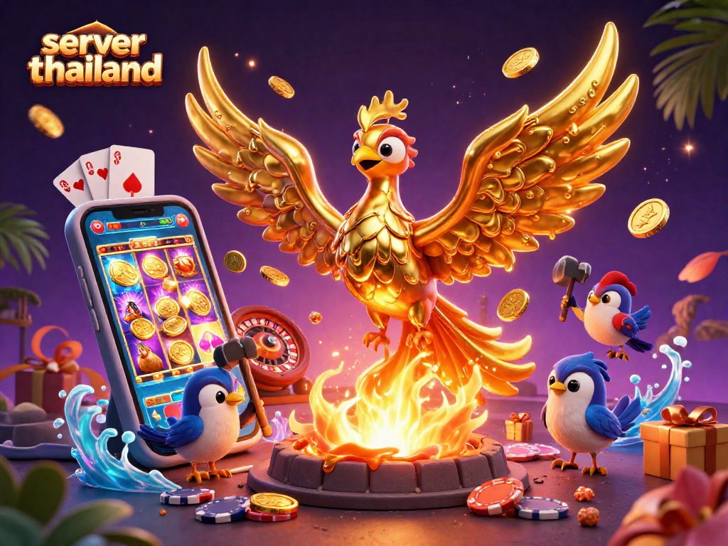 Experience thrilling gameplay with server thailand in an enchanting casino-themed 3D illustration.