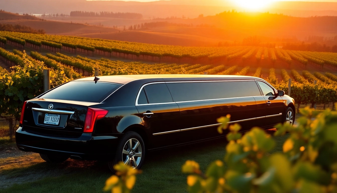 Experience a luxurious langley wine tour limo at a scenic vineyard.