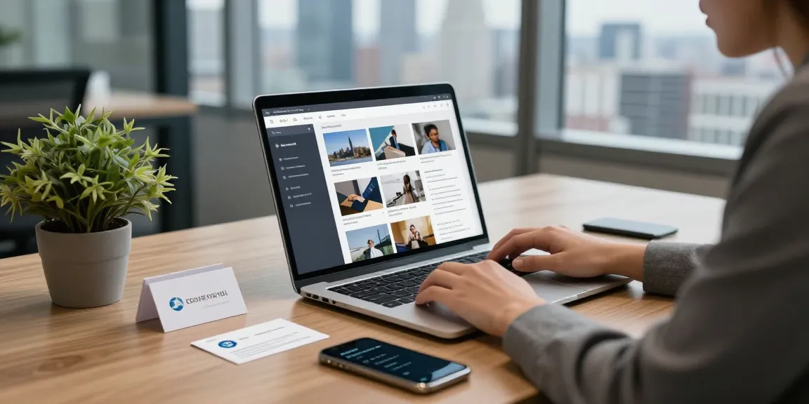 Strength up your portfolio with a modern workspace showcasing a business professional's digital projects and personal branding materials.