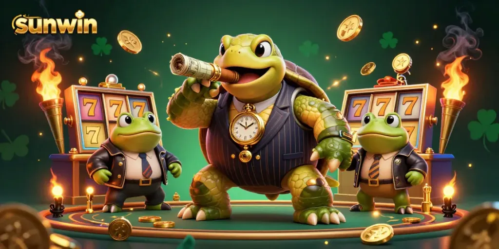 Engage in exciting gameplay with sunwin featuring a vibrant 3D casino scene and characters.