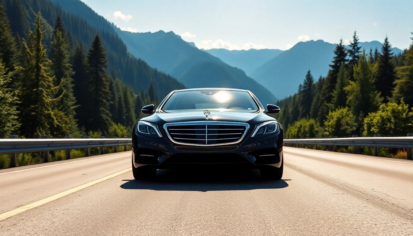 Experience the luxury of vancouver to seattle car service with a premium vehicle on a picturesque highway.