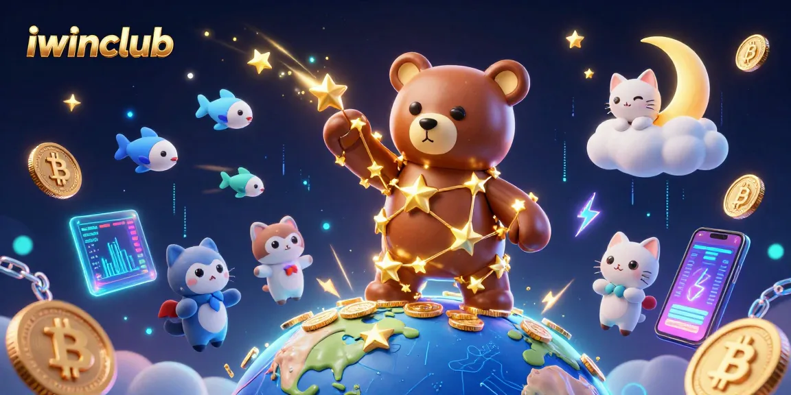 Join the excitement at iwinclub with casino-themed fun, featuring a constellation bear collecting coins!