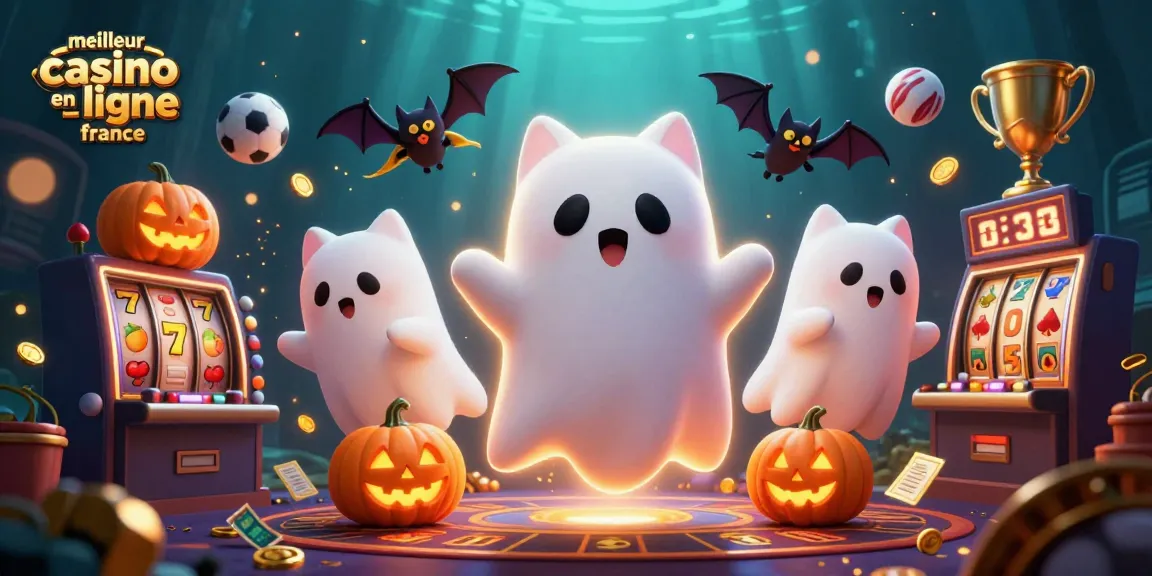 Scénario captivant dans un casino avec un chat fantôme et des symboles de jeu, meilleur casino en ligne france.