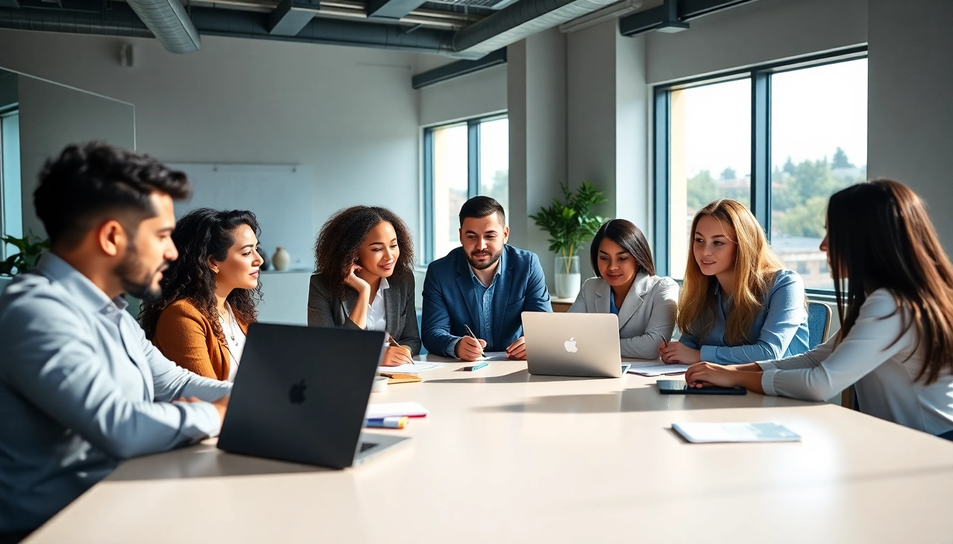 Analysieren von Marketingstrategien auf https://alvionz.de/ im modernen Büro mit multikulturellem Team.