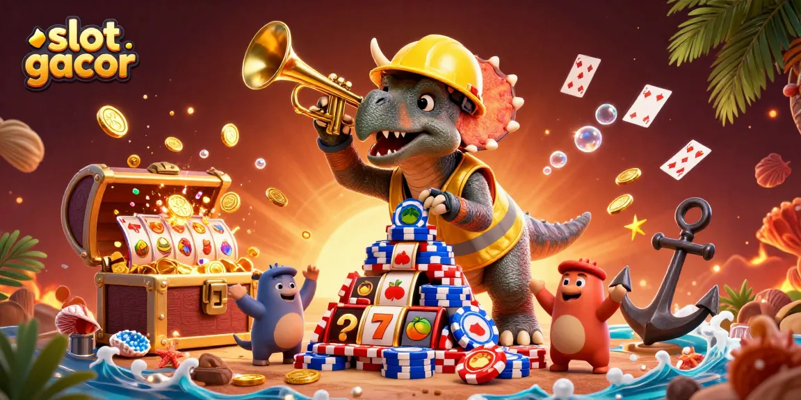 Engage in exhilarating slots and excitement with the colorful slot gacor illustration featuring vibrant characters.