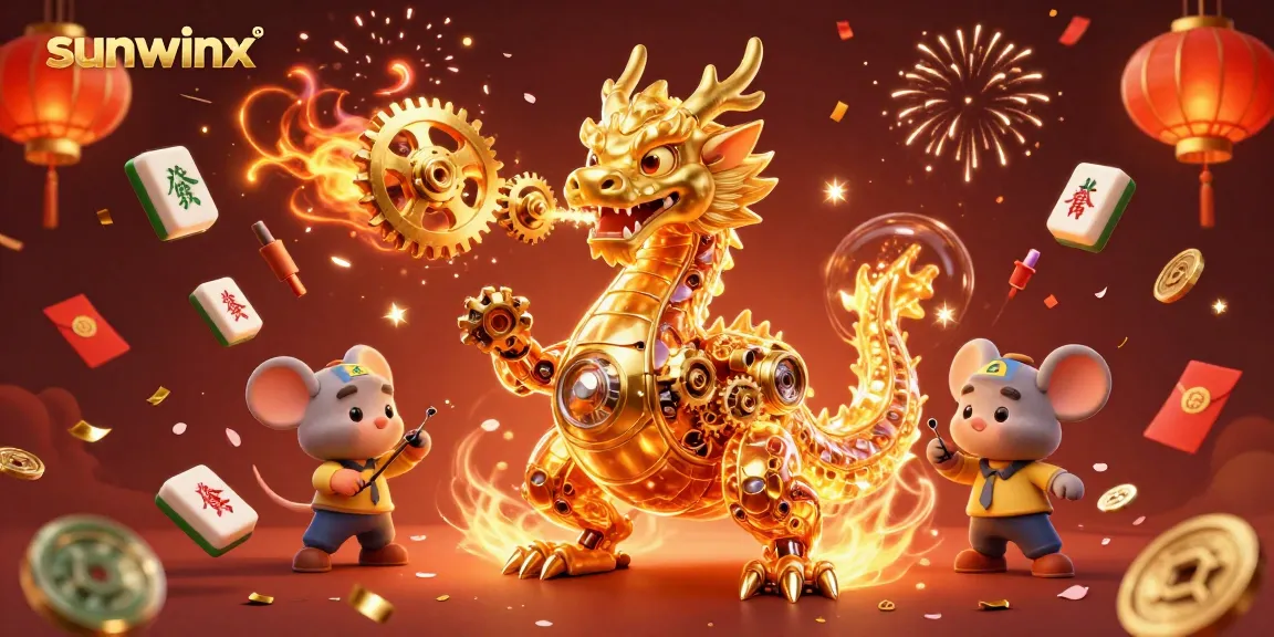 Engage with sunwinx's thrilling gaming experience featuring a golden dragon and festive casino elements.