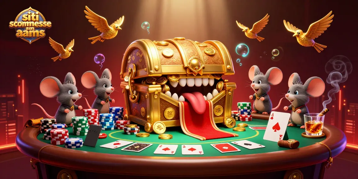 Scopri i siti scommesse non AAMS in un'illustrazione vivace con tonnellate di elementi di gioco.