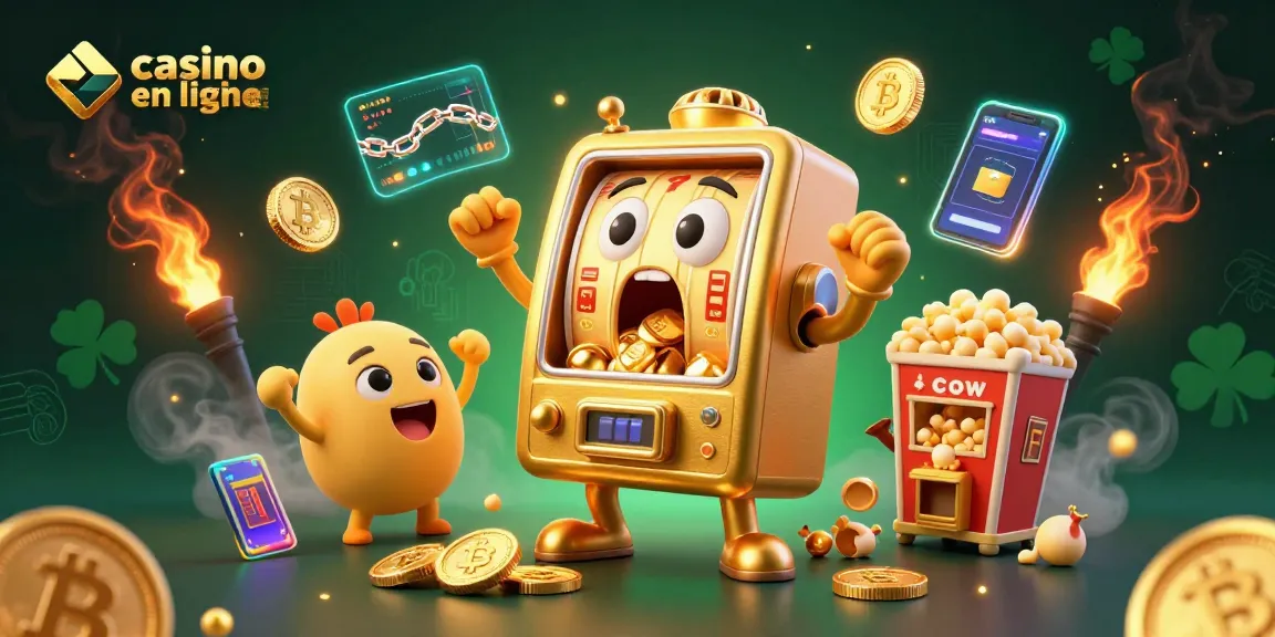Actionner Casino en Ligne France : Machines à sous qui gagnent, symboles de jackpot et crypto-monnaies brillantes.