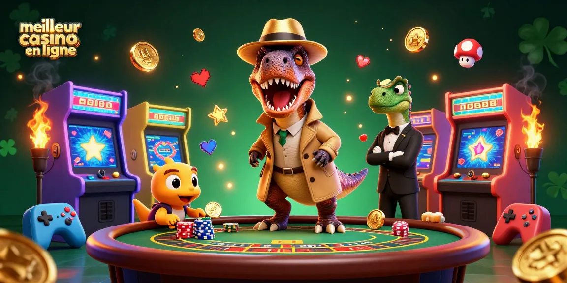 Profitez de l'expérience au meilleur casino en ligne avec un velociraptor se cachant à la table de blackjack.