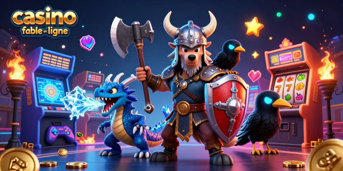 Jouez à des jeux de casino fiable en ligne avec un héros viking et un dragon dans une ambiance dynamique.