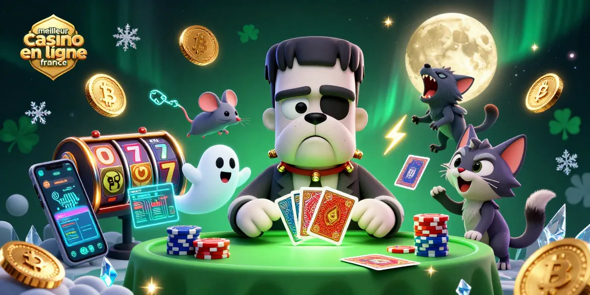 Jouez au meilleur casino en ligne France avec une illustration animée captivante de personnages de jeu.